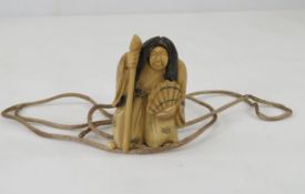 Carved Kabuki Netsuke with Changing Face