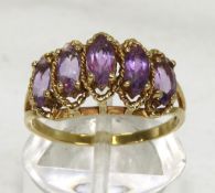 10kt Yellow Gold & Amethyst Ring