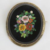 Antique Pietra Dura Mosaic Brooch