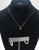 14kt Yellow Gold Earrings, Chain & Pendants