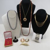 Copper & Black Pearl Necklaces with Other Jewelry