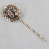 Antique Gold Agate Stick Pin