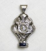 20 kt white gold, Diamond & Spinel Pendant