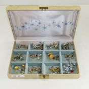 24 Pair Antique Screwback Earrings-Sterling, Czech