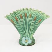 1928 Weller Pottery Ardsley Cat Tail Fan Vase