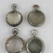 4 Antique Size 18 Open Face Pocket Watch Cases