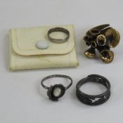Brass ring made in Finland and 3 others
