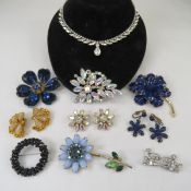 Vintage Signed Weiss Stone & Enamel Jewelry