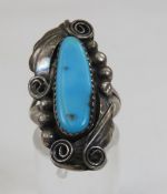 Justin Morris Navajo Signed Turquoise Ring
