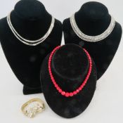 2 Vintage Coro Chokers, Laguna & Other Jewelry