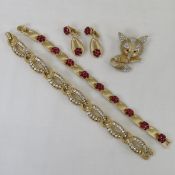 Fox Brooch, Crown Trifari Demi Parure & Bracelet