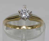 14kt Yellow Gold Solitaire Diamond Ring