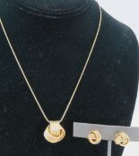 LIRM ISRAEL 925 Vermeil Knot Necklace & Earrings