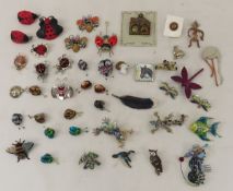 Hand Crafted Artisan Bug, Fish & Animal Brooches