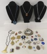 Glass, Brass, Porcelain Pottery & Other Jewelry