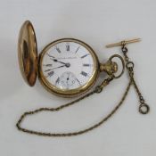 1900 Hamilton Full Hunter Pocket Watch with Chain