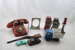 Toy Lot Manoil Stand, Gas Pumps, Marx Truck More