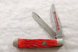 Case XX Marine Commemorative Folding 2 Blade Knife