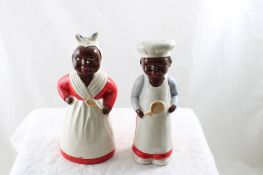 Black Americana Mammy & Chef S&P Shakers 8 1/2