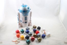 Star Wars R2-D2 Cookie Jar w/21 NFL Mini Helmets