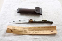 Corne Veritable French Folding Lock Blade Knife