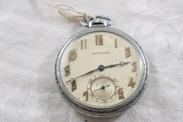 Waltham 15 Jewel Base Metal Working Pocket Watch