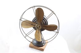 Wind Up Brass Blade Cage Fan 7