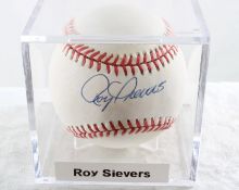 MLB Autographed Baseball Roy Sievers in Case