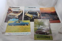 5 1960's '70's Chevy Auto Sales Brochures