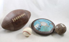 4 Vintage Sports Equipment Hollowood Discus Plus
