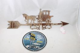 Deep Rock Kerr McGee Porcelain Sign, Weather Vane