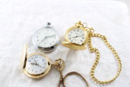 3 Pocket Watches 2 Manual Wind, 1 Quartz All Work