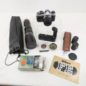 Nikon FE 35mm Film Camera with lenses