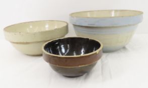 3 Assorted Stoneware Bowls