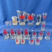 Vintage Grain Belt & Schmidt Glass Bar Ware