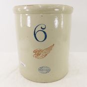 6 Gallon Red Wing Union Stoneware Crock