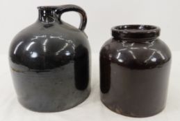 1/2 Gal Snuff Jar & 1 gal Jug Albany Slip