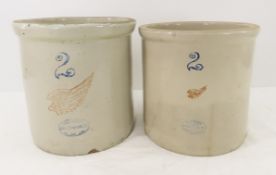 2 Gallon Red Wing Large & Small Wing Crocks