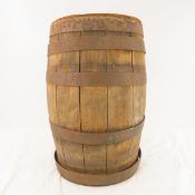 Old barrel with loose staves and bands