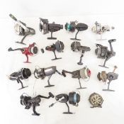 14 Spinning reels, 1 fly reel