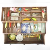 Vintage tackle box with lures and gear
