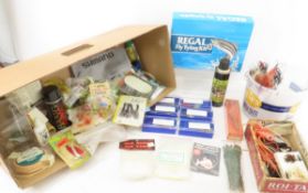 Group of modern fishing lures and gear some new