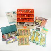 Vintage tackle boxes and fishing lures, some NIP