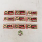 9 empty Heddon 9630 Punkinseed lure boxes