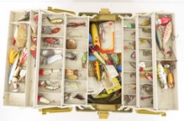 Vintage tackle box with lures and gear