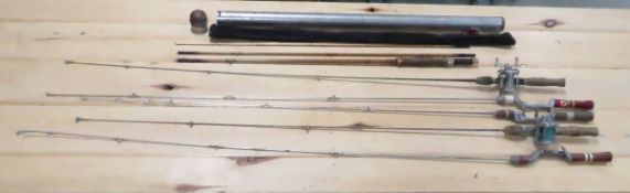 Vintage Action Fishing rods, a couple with reels