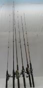 6 Medium Weight Spinning Fishing Reels & Rods