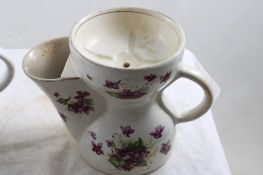 2 Antique Grimwades Scuttle Shaving Mugs Floral