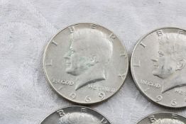 8 Kennedy Half Dollars All 1969 40% Silver