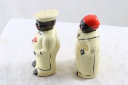 Black Americana Pearl China S&P Shakers 4 1/4